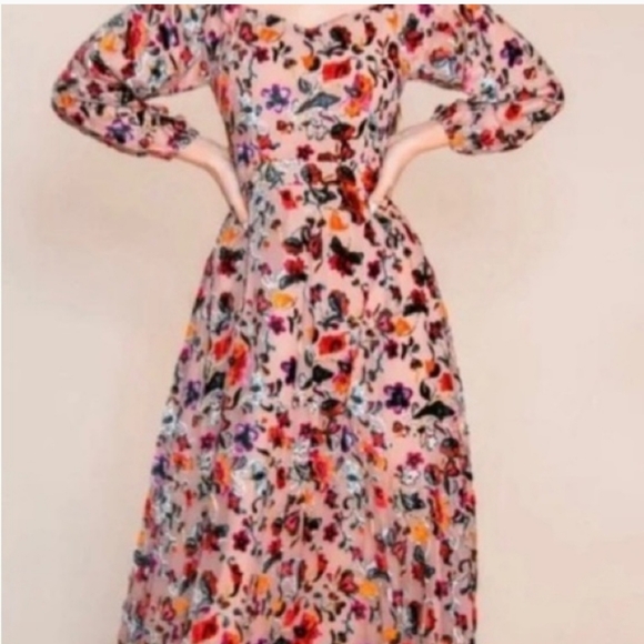 Ivy City Co Dresses & Skirts - Ivy City Velvet Burnout Floral Dress